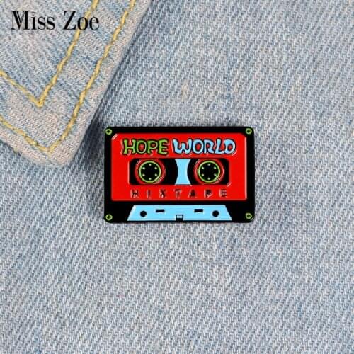 Vintage Tape Enamel Pin Custom 90s Song Pop Music Brooches for Shirt Lapel Backpack Badge Nostalgic Jewelry Gift for Kids