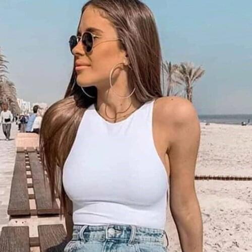 Womens summer cotton bodysuits Sexy summer solid y2k bodycon female casual bodysuit jumpsuit sleeveless Overalls Top bodysuit