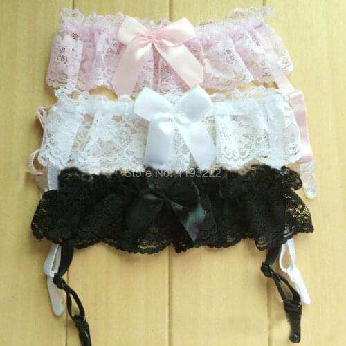 1 Set=3pc)Wholesale Sexy Sweet Lingerie Lace Floral Garter Belt Bow Bowknot Bridal Wedding Party Leg Loop Ring Suspenders