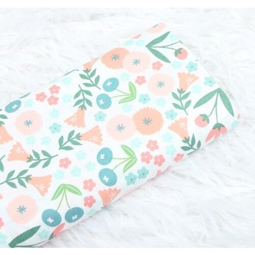 110CM Small Flowers Print 100% Cotton Fabric for Clothes Sheet Clothes Making Home Textile Handmadde Bag Material