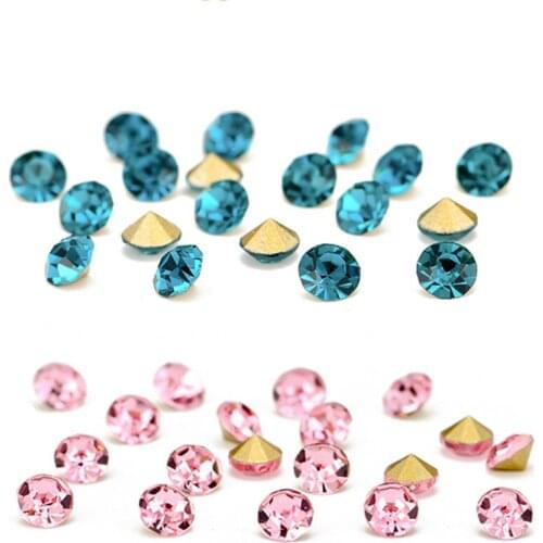 12Box/set Nail Art Crystal Rhinestone AB Color Opal Gem Sharp-Bottom Multi-size (3/5/6mm)Nail Crystal 3D Jewelry Nail Art Decor