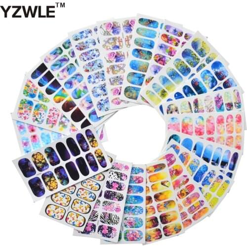 YZWLE 20 Sheets DIY Decals Nails Art Water Transfer Printing Stickers For Nails Gel Polish