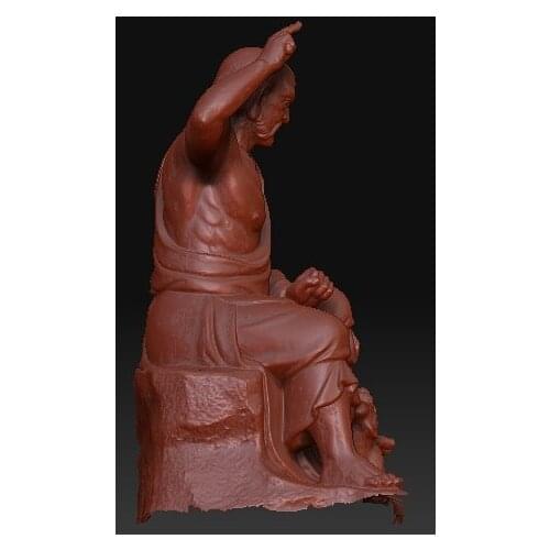 3D model relief for cnc in STL file format olive-stone carving Arhat 03