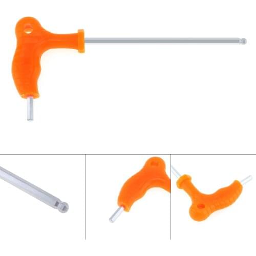 4mm T-type Crutch Allen Wrench with Ball Head and Plastic Handle for Home / Office / Site Bicycle Repair Tools