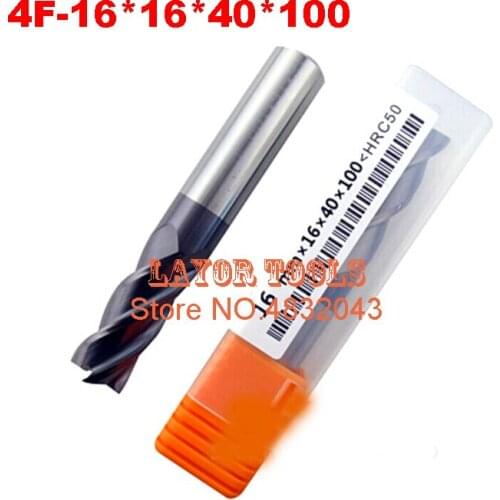 4F-16*16*40*100,HRC50,Spiral Bit Milling Tools Carbide CNC flat End mills Router bits , the lathe tool,boring bar,cnc,machine