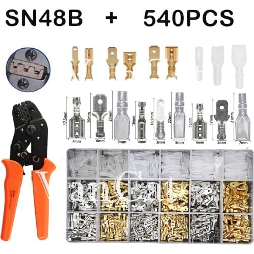 540/360Pcs Assortment Female Male Electrical Spade Wire Butt Connectors Lugs Battery Starter Cable Splice Crimp Terminals Kit
