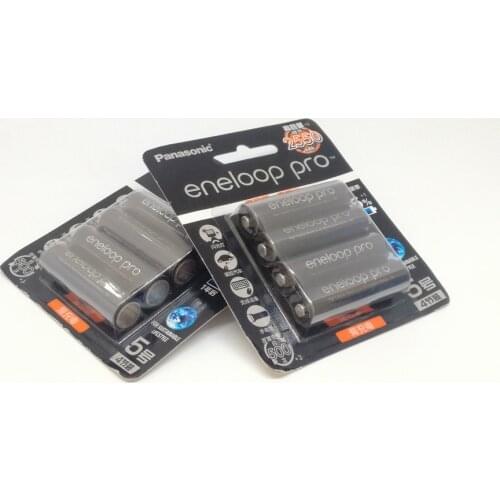 Panasonic Pro High Capacity AA 2550mAh 1.2V NI-MH Pre-charged Rechargeable Battery Camera Batteries Cell Made in Japn,4pcs/pack