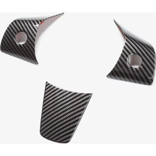 Car Interior Decoration Sticker For Tesla Model 3 Y Car Steering Wheel Panel Frame ABS Carbon Fiber Stickers Styling Accessories