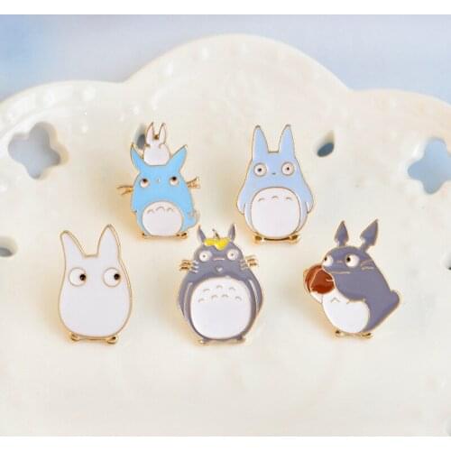 Cute Cartoon Totoro Funny Set Brooch for Woman Man Badge Shirt Enamel Pin Brooches for Men Metal Pin Jewelry Accesorios