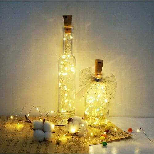 Fairy String led Wine Bottle with Cork 20 LED Bottle Lights Garland for Party Wedding Christmas Halloween Bar Room Garden Decor