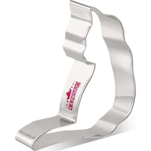 KENIAO Curled Cat Cookie Cutter for Kids - 10.1 x 11 cm - Biscuit and Fondant Cat Cutter - Stainless Steel