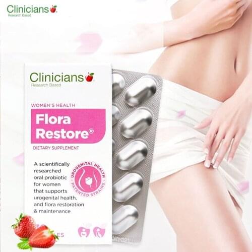 Clinicians Flora Restore Women Health supplement Probiotic Capsule Urogenital Vaginal Urinary Tract Health Healthy Flora Balance