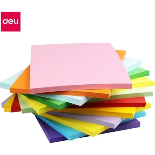 100sheets/Bag Deli 7391/7393# A4 Color copy paper 80g color print paper 8 colors optional China Top brand Deli copy papers