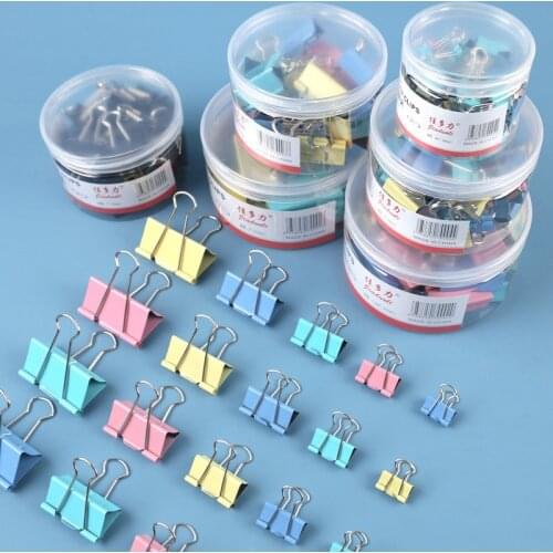 Metal Paper Clips 15mm 25mm Colorful Candy Color Dovetail Clip Paper Binder Clips for Book Stationery School Office Supplies