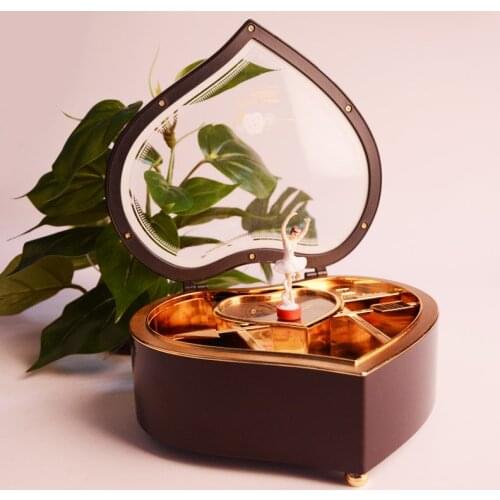 Girls Music Box Heart Shape Dancing Ballerina Musical Box Birthday Gift for Children Christmas Valentines Day Hand Crank Music