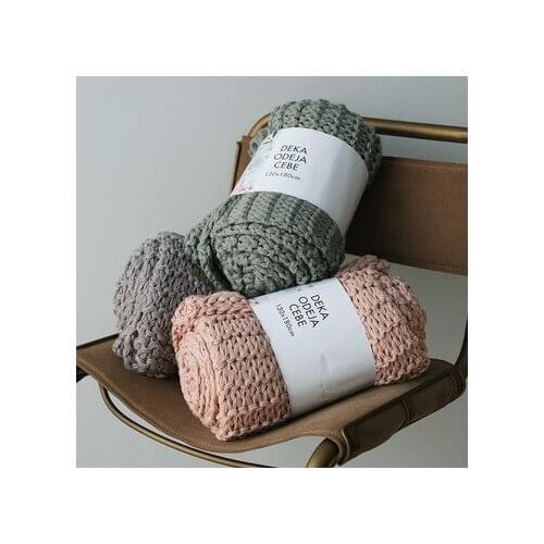 TONGDI Soft Warm Elegant Throw Lace Fringed Knitting Wool Blanket Pretty Gift For Sofa Bed Girl All Season Handmade Sleeping Bag