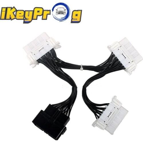 OBD2 Car Diagnostic Cable 16PIN Male to 3 Female For ELM327 Electronic Wire Cable OBD2 16PIN Connector Adapter White Wire