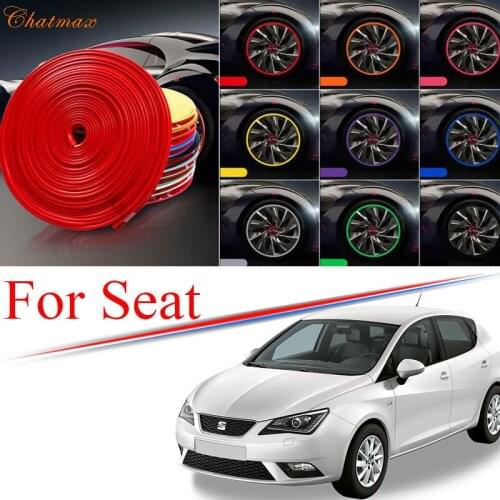 9 Colors Car Wheel Hub Rim for SEAT Leon Ateca Alhambra Ibaza Edge Protector Ring Tire Strip Guard Rubber Decals 8M