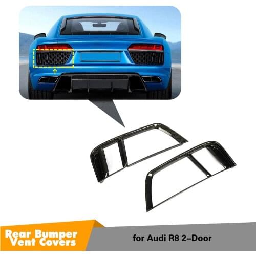 Car Rear Bumper Air Vent Trim Cover for Audi R8 2016 2017 2018 Carbon Fiber Air Vent Frame Trims Covers