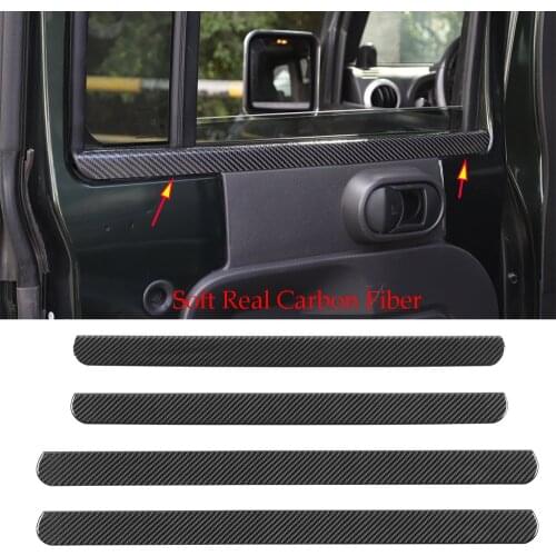 Real Carbon Fiber Interior Window Decoration Strips Trim Forfor Jeep Wrangler JK 2007-2010