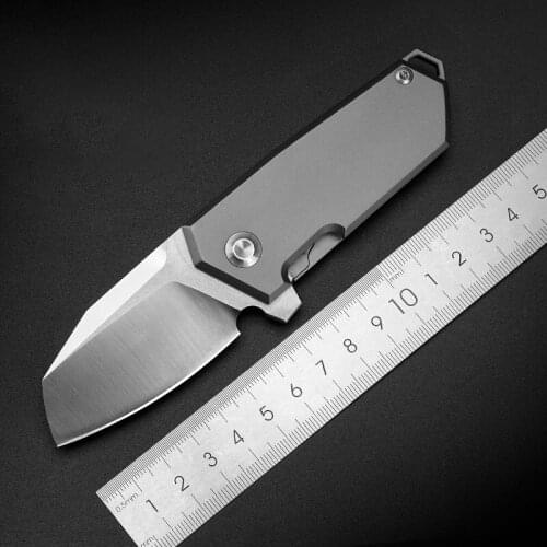 Outdoor Pocket EDC Fruit Cutter Titanium Alloy D2 Steel Folding Knife Multifunctional Camping Survival Fat Knife