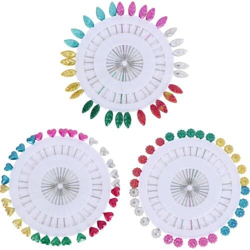 30pcs/plate Flower Head Pin Wedding Craft Dressmaking Patchwork Straight Sewing Needle Pins For Sewing Decoration Embroidery