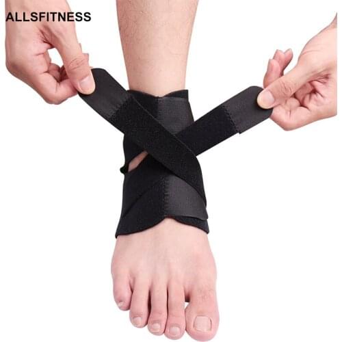 2Pcs Black Adjustable Sport Ankle Support Elastic High Protect Ankle Equipment Safety Running Basketball Ankle Brace Pad Straps