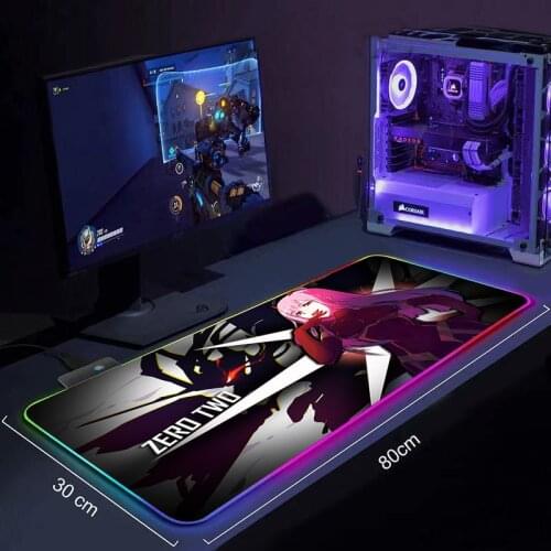 RGB Keyboard Mousepad Computer Gaming Mouse Pad Large Accessories Mouse Mats Darling In The Franxx Overlock Kawaii Desk Desktop