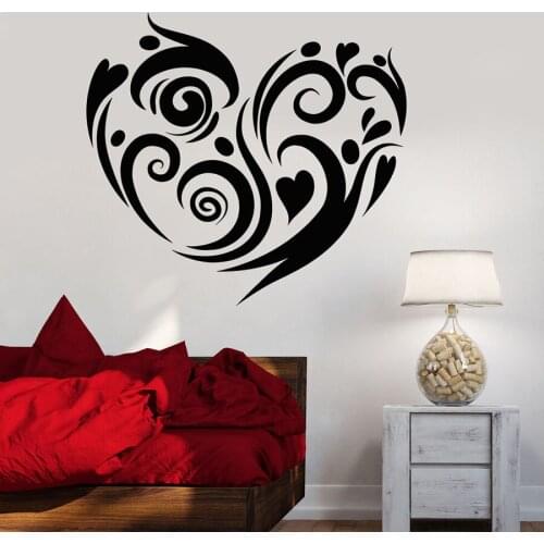 Love Heart Wall Decal Romance Bedroom Living Room Home Decoration Vinyl Wall Stickers Art Removable Mural Window Decals S1041