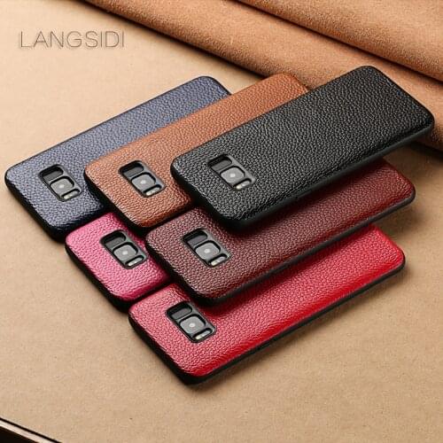Luxury phone case litchi grain all-inclusive phone case For Samsung Galaxy S8 phone case full handmade custom processing