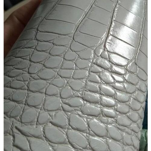 Synthetic PU glossy crocodile belly embossed skin leather material