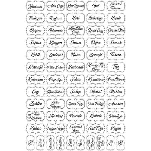 Modern 107Adet White Spice-Pulses-Nuts Jar Label design product
