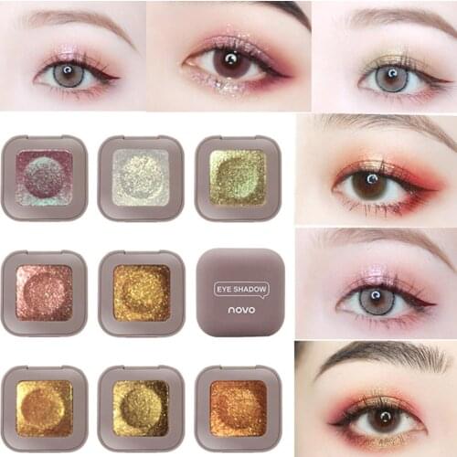NOVO Brand Shadows Glitter Eyeshadow Lasting Single Fingertip Eye Shadow New Trend Color Shimmer Metallic Eye Makeup Cosmetics
