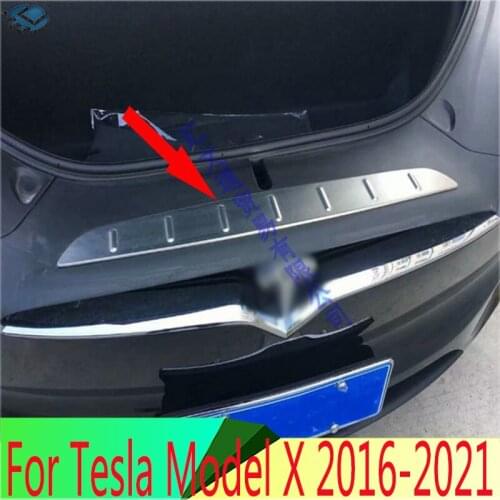 For Tesla Model X 2016 2017 2018 Stainless Steel External Front Model Boot Trunk Cover Plate Trim