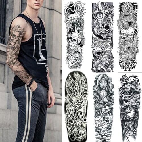 Temporary Tattoo Waterproof Large Arm Body Art Tattoos Sticker Sleeve SSwell