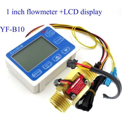 1 inch copper flow sensor +LCD display Digital meter measuring flow senosr total Liter Digital flowmeter, Liquid flow display