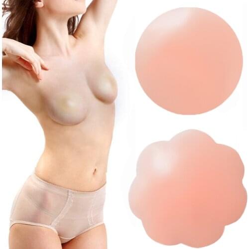 1Pair Cool Reusable Self-Adhesive Silicone Breast Nipple Cover Bra Pasties Pad Natural Color One Size Nipple Stickers lingerie