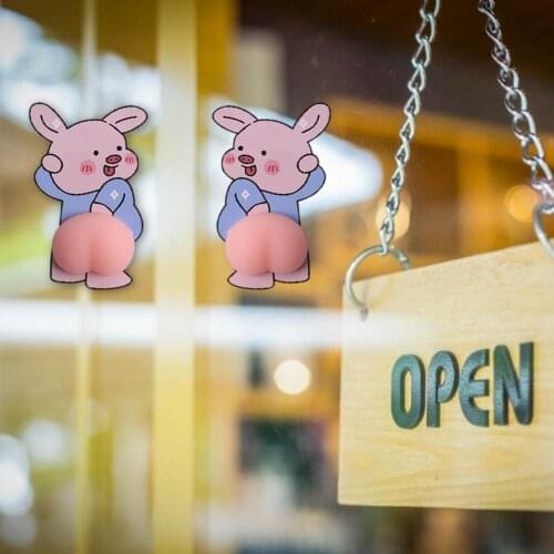 1 Pair Animal Butt Sticker Creative 3D Cute Car Phone Fridge Protection Sticker Suitable For Various Occasions
