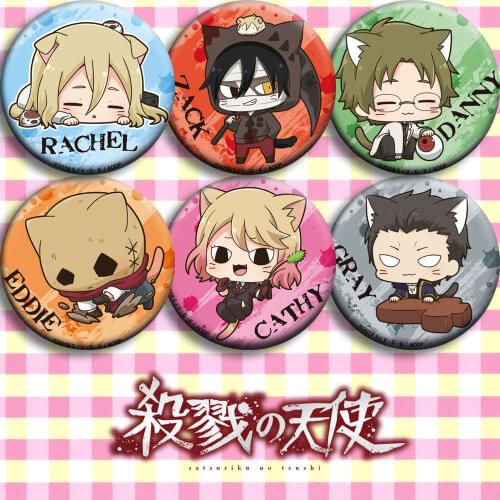 1pc 58mm Angels of Death cartoon badge Gardner Zack Dickens Brooch Icons spilla Broche