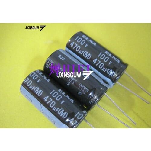 10PCS ELNA RJ3 100V470UF 16X30MM Dark brown Aluminum electrolytic capacitors 470uF/100V 105 degrees 470UF 100V