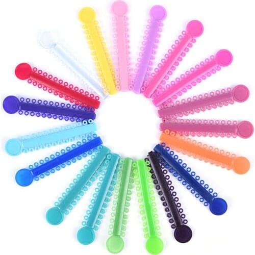 20Pcs 1Pack Dental Ligature ties Orthodontics Elastic Rubber Bands Multi Colour