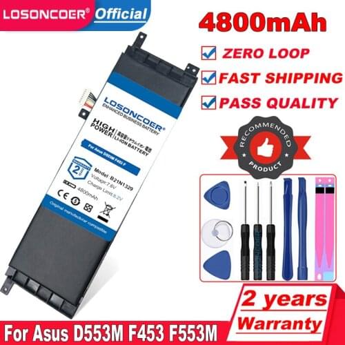 4800mAh B21N1329 Laptop Battery for Asus D553M F453 F453MA F553M P553 P553MA X453 X453MA X553 X553M X553B X553MA X503M X403M