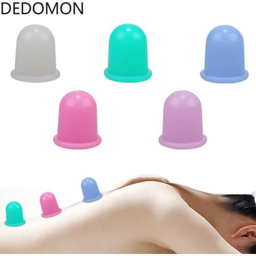 6 Colors Family Full Body Neck Back Massage Helper Sillicone Anti Cellulite Massager Vacuum Cans Cupping Cup Chinese Health Care