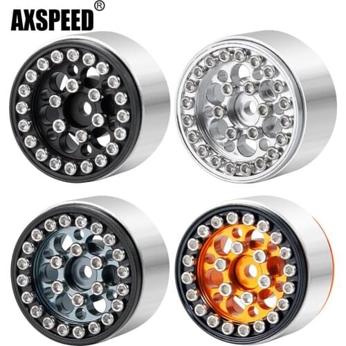 AXSPEED 4Pcs/Set Micro 1.0inch Metal Beadlock Wheel Rims Hubs for 1/24 RC Crawler Car Axial SCX24 90081 Upgrade Parts #3