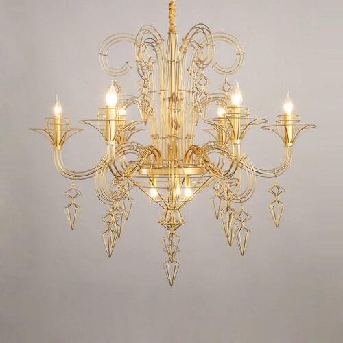 Baroque Gold Silver Black Iron Designer Hanging Lamps Lustre LED Chandelier Lighting Suspension Luminaire Lampen For Foyer