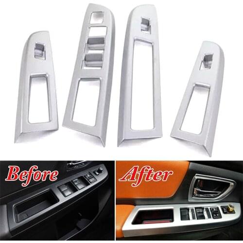 BBQ@FUKA Fit For Subaru Xv Impreza 2013-16 Chrome ABS Interior Door Window Switch Button Panel Cover Interior Decal Car-Styling