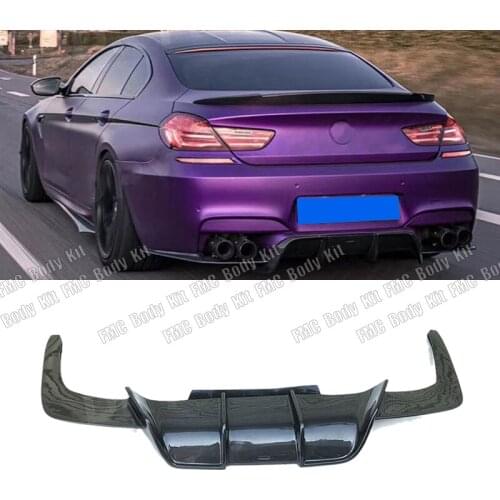 Carbon Fiber Rear Lip Diffuser Spoiler Splitter for BMW 6 Series F06 F12 F13 M6 M Sport 2013-2016 V Style Back Bumper Guard