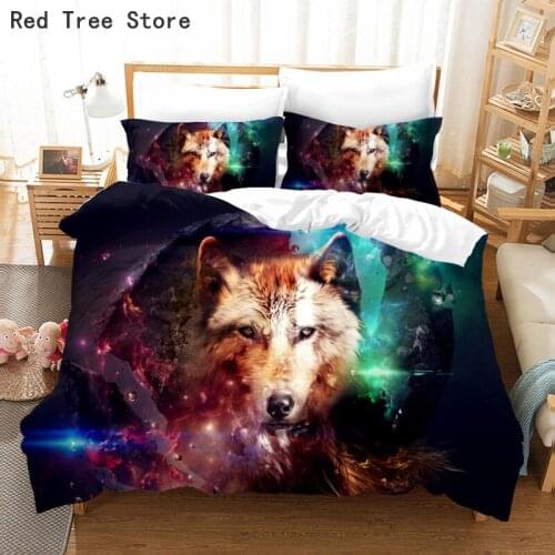 Animal Design 3d Bedding Set Wolf Duvet Cover With Pillowcase Custom Bed Linen King Queen Size Luxury Comforter Boy Bedding Sets