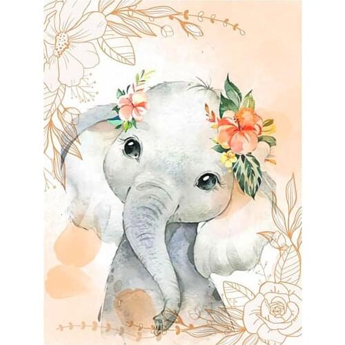 HJMGL 5D Diamond Painting Kit for Adults, DIY Diamond Painting for Kids Baby Elephant Diamonds Dots,Diamond Art Kits Home Decor
