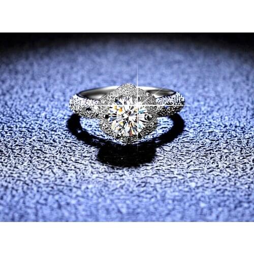 Inbeaut Classic 6 Claw Pass Diamond Test 1 ct Excellent Cut D Color Moissanite Ring 925 Silver Top Quality Moissanite Rings Gift